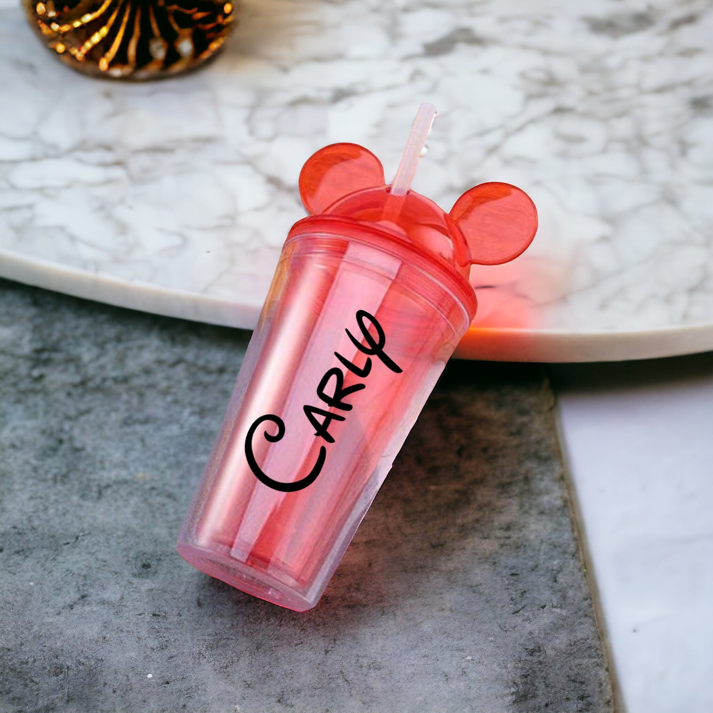 Personalised Mouse Ears 16oz Acrylic Tumbler.