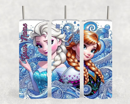 Personalised Frozen Anna & Elsa 20oz Tumbler