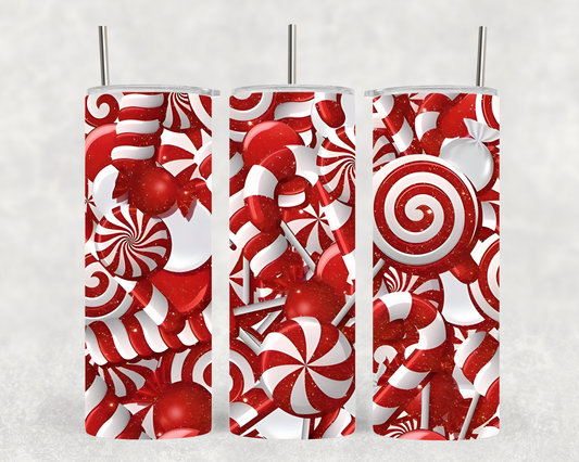 Christmas Candy Cane 20oz Tumbler.