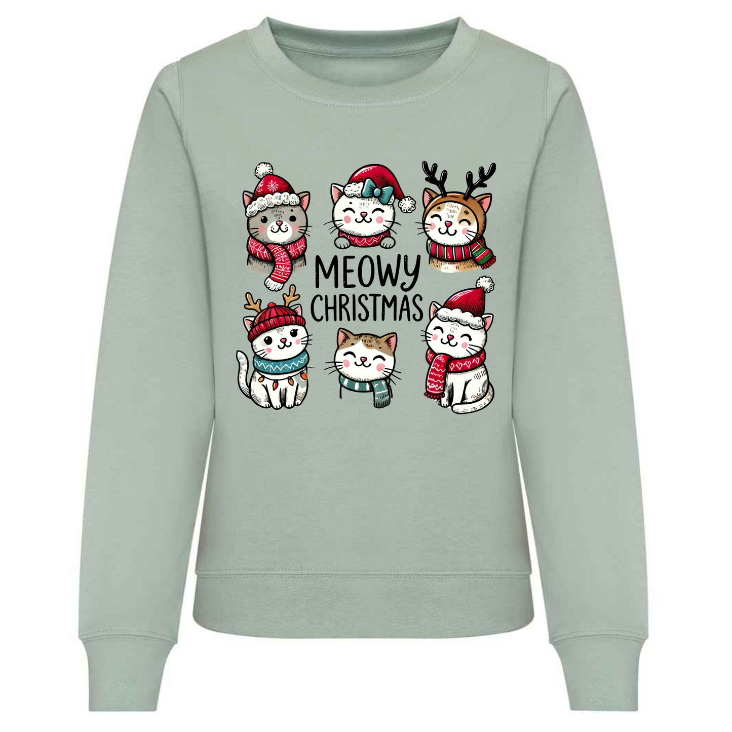 Mowey Cat Christmas Sweatshirt.