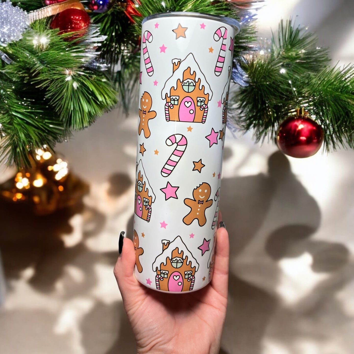 Gingerbread Candycane House 20oz Tumbler.