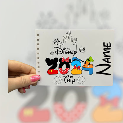 Personalised Disneyland 2024 A6 Autograph Book. Disneyland Signature Character Book.