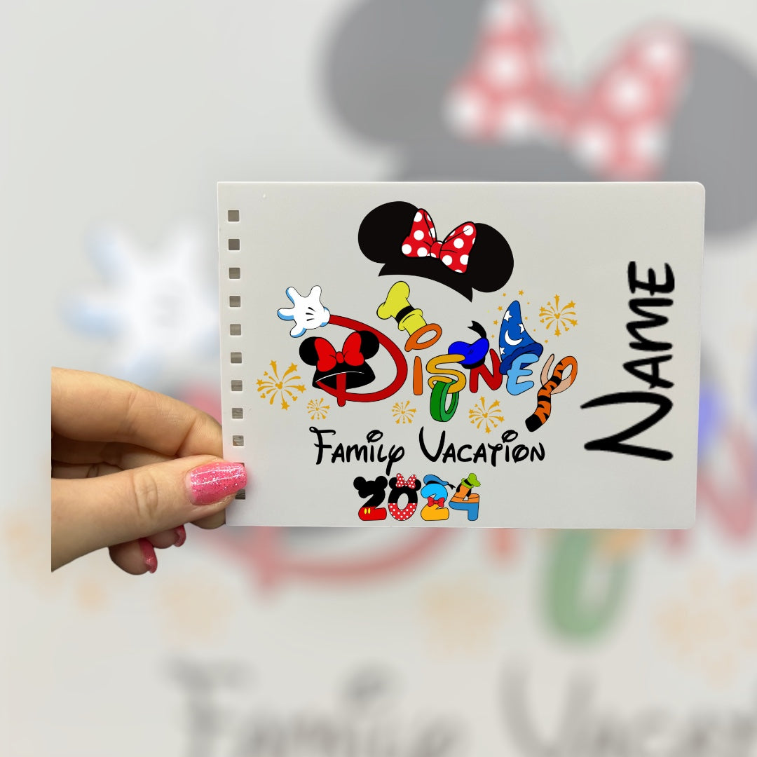 Personalised Disneyland 2024 A6 Autograph Book. Disneyland Signature Character Book.