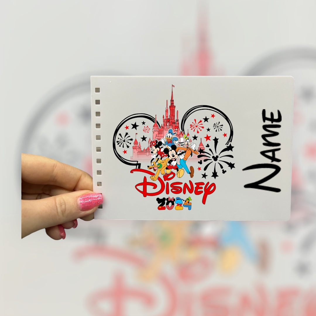 Personalised Disneyland 2024 A6 Autograph Book. Disneyland Signature Character Book.