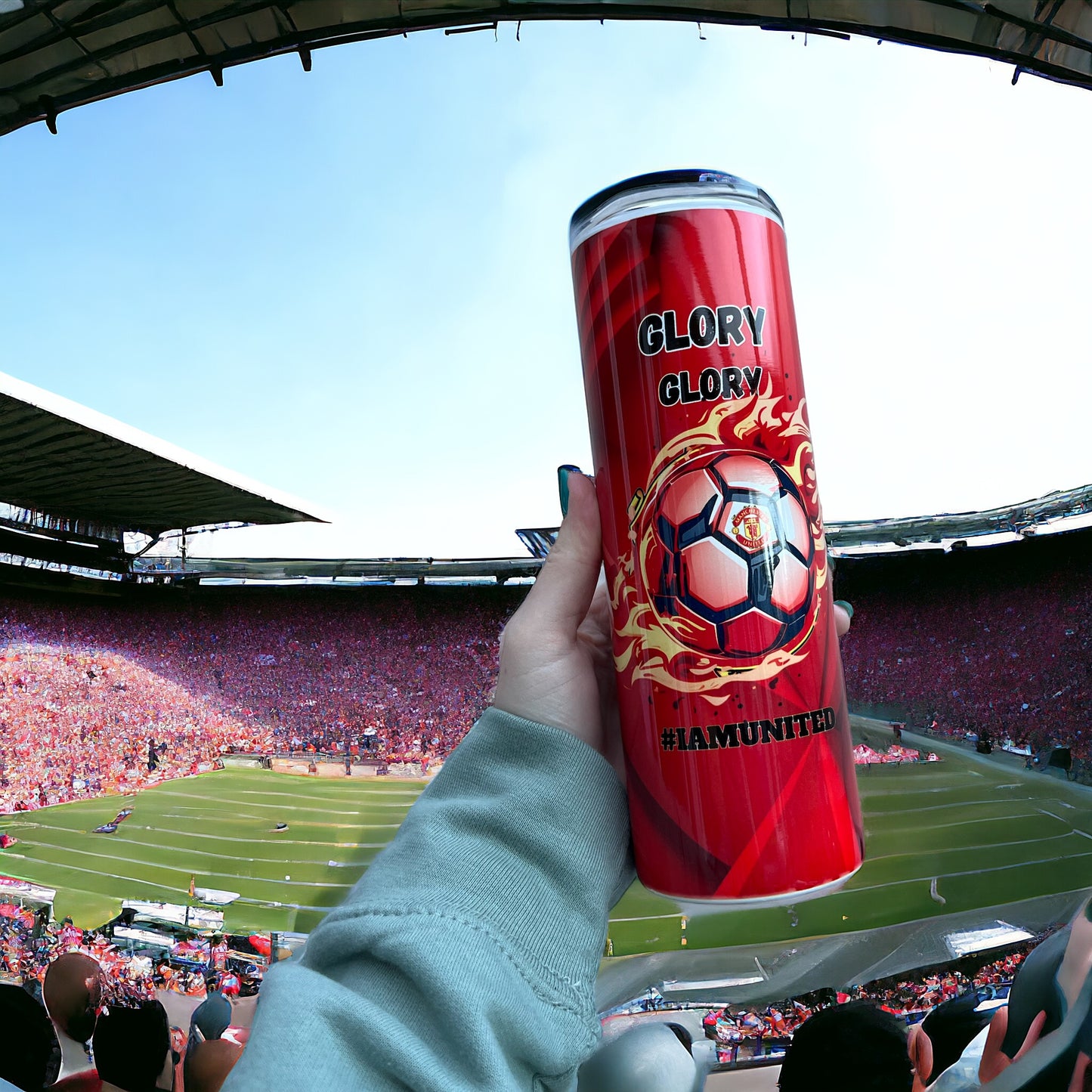 Personalised Manchester United Football 20oz Tumbler.