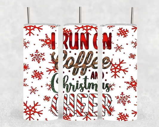 Run on Coffee and Cheer 20oz Tumbler. (Copy)