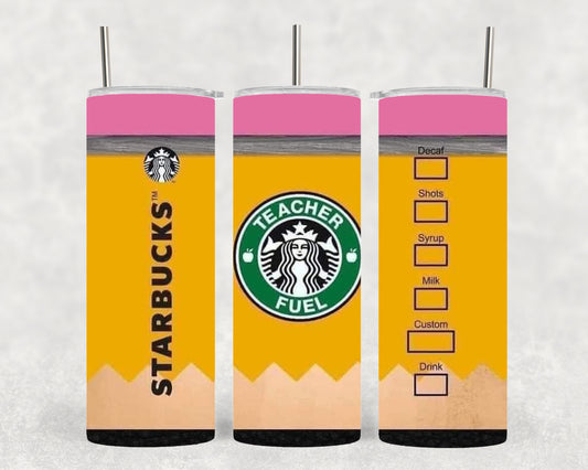 Teacher Starbucks Style Pencil 20oz Tumbler